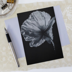blank folded flower photo card